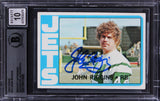 Jets John Riggins Signed 1972 Topps #13 Rookie Card Auto Grade 10! BAS Slabbed