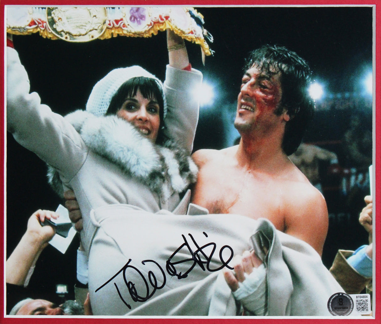 Sylvester Stallone & Talia Shire Rocky II Signed Framed Photo Display BAS