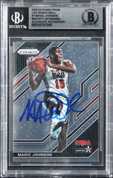 Lakers Magic Johnson Signed 2022 Panini Prizm USA Basketball #7 Card BAS Slabbed