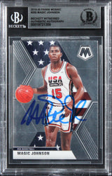 Lakers Magic Johnson Authentic Signed 2019 Panini Mosaic #255 Card BAS Slabbed