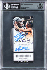 Shaquille O'Neal & Magic Johnson Signed Kobe Bryant COL Ticket BAS Slabbed