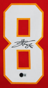Chiefs Travis Kelce Authentic Signed Red Nike Limited Framed Jersey BAS Witness
