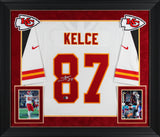 Chiefs Travis Kelce Signed White Nike Limited Framed Jersey BAS Witnessed