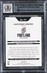 Blazers Anfernee Simons Signed 2018 Hoops #277 Rookie Card Auto 10! BAS Slabbed