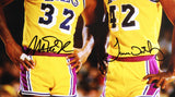 Lakers Magic Johnson & James Worthy Signed 16x20 Vertical Photo BAS Witnessed