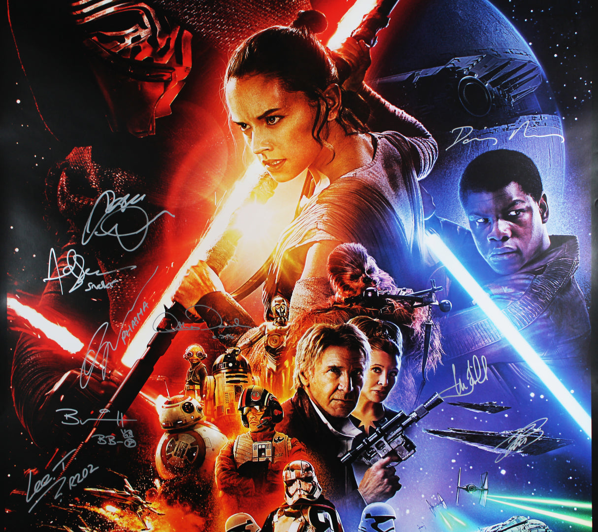 Star Wars (21) Hamill, Ridley, Mayhew, Driver Signed 27x40 Poster BAS #AG010007