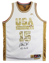 Magic Johnson "92 Gold" Signed White & Gold Nike Team USA Jersey BAS W #5W006547