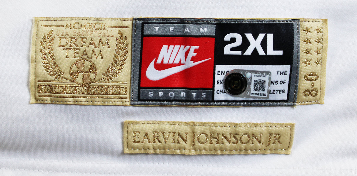 Magic Johnson "92 Gold" Signed White & Gold Nike Team USA Jersey BAS W #5W006547
