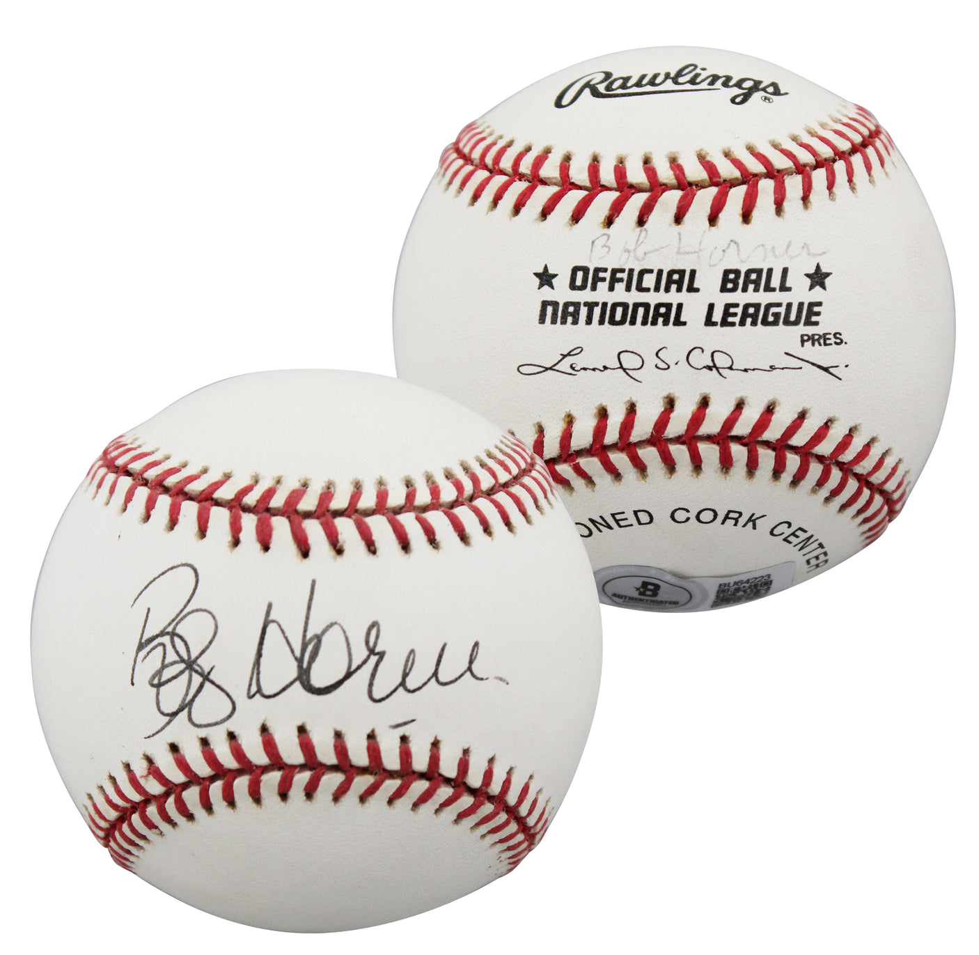 Braves Bob Horner Authentic Signed Coleman ONL Baseball Autographed BAS #BU64223