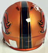 John Elway Autographed Denver Broncos Blaze Speed Mini Helmet- JSA *White