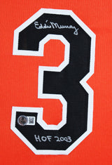 Eddie Murray "HOF 03" Signed Orange Pro Style Framed Jersey BAS Wit #4W114850