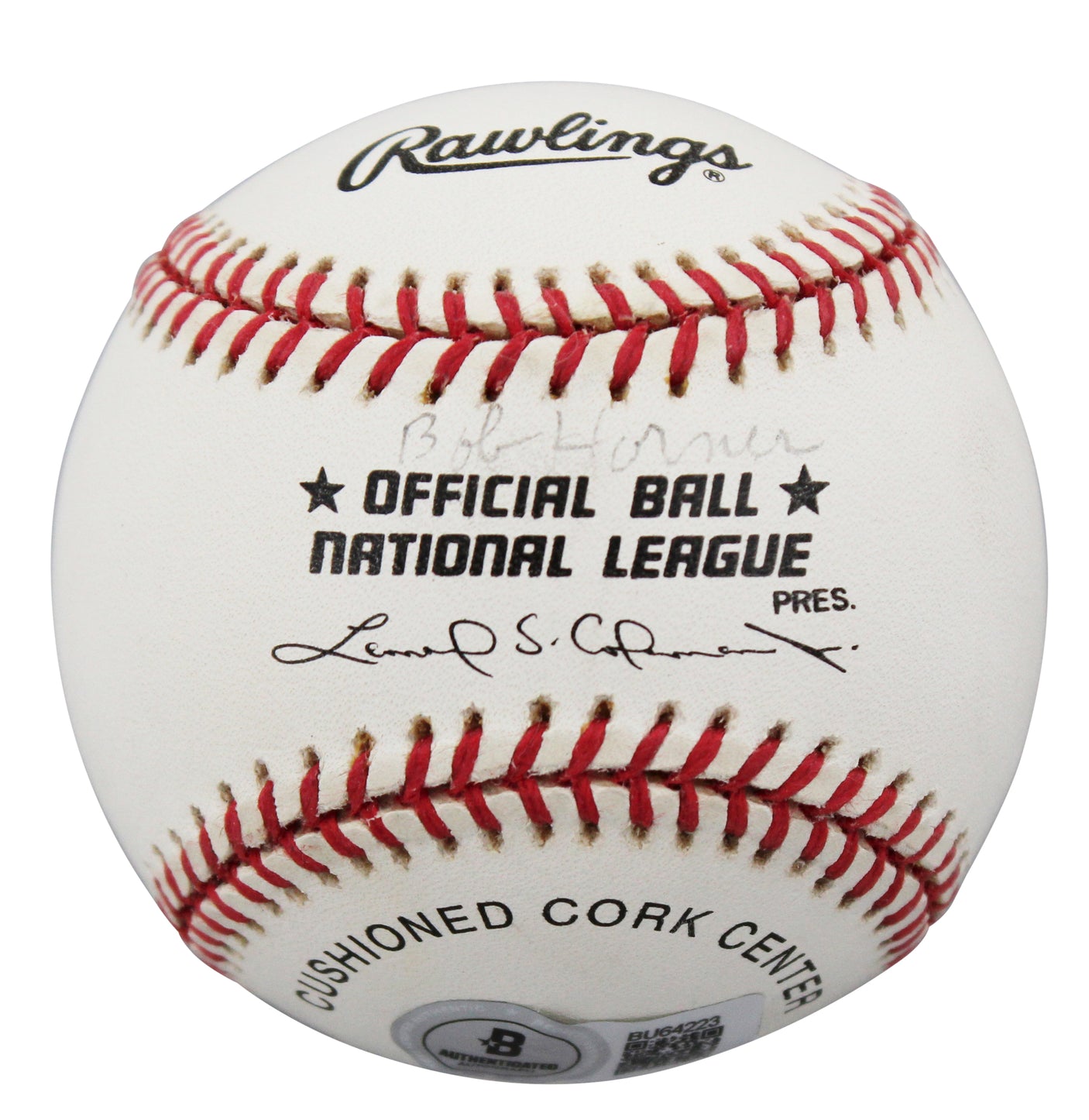Braves Bob Horner Authentic Signed Coleman ONL Baseball Autographed BAS #BU64223
