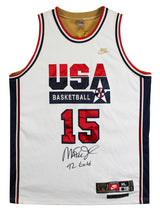 Magic Johnson "92 Gold" Signed White Nike Team USA Jersey BAS Witness #5W006546