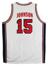 Magic Johnson "92 Gold" Signed White Nike Team USA Jersey BAS Witness #5W006546
