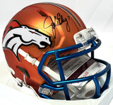 John Elway Autographed Denver Broncos Blaze Speed Mini Helmet- JSA *Black