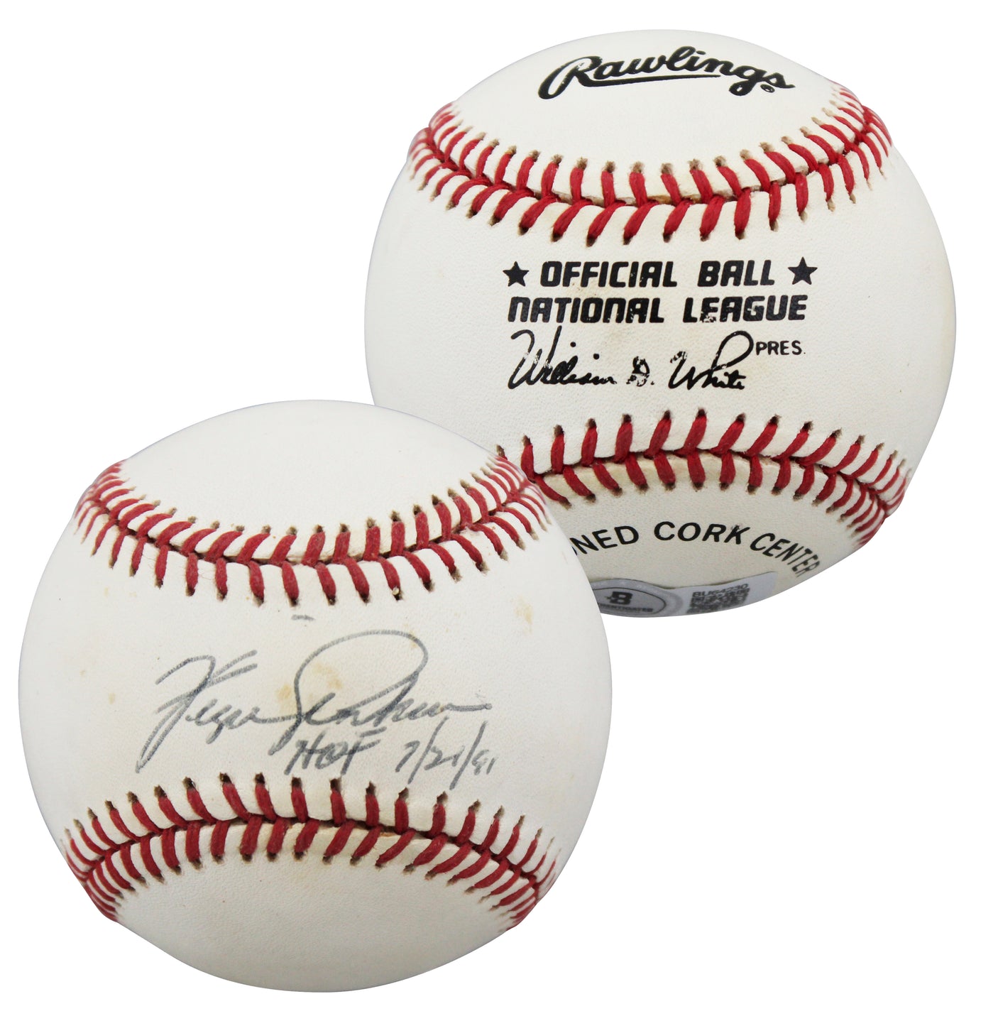 Cubs Fergie Jenkins "HOF 7/21/81" Signed William White ONL Baseball BAS #BU64230