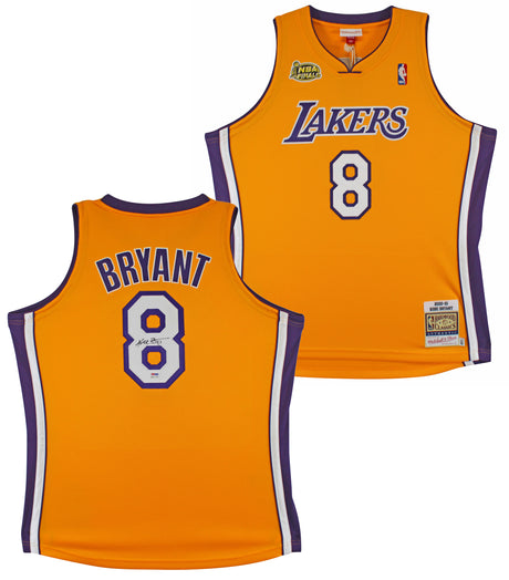 Lakers Kobe Bryant Signed Yellow M&N 2000-01 HWC Authentic Jersey PSA #B11730