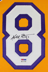 Lakers Kobe Bryant Signed Yellow M&N 2000-01 HWC Authentic Jersey PSA #B11730