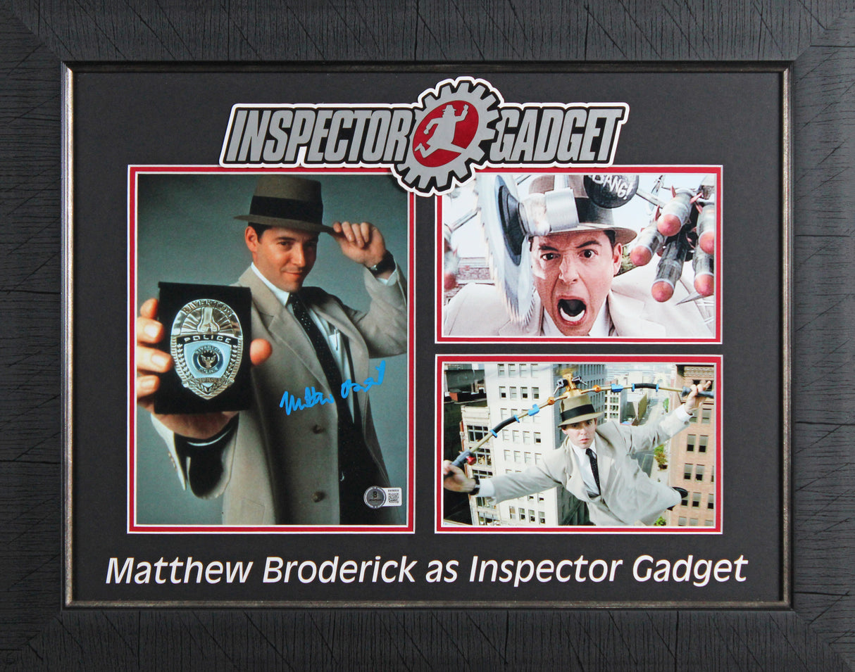 Matthew Broderick Inspector Gadget Signed 8x10 Framed Photo BAS #BW96658
