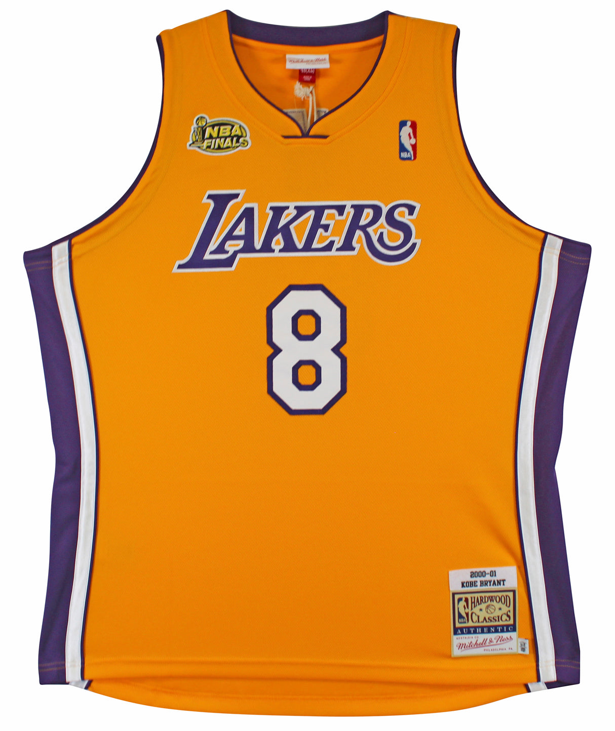 Lakers Kobe Bryant Signed Yellow M&N 2000-01 HWC Authentic Jersey PSA #B11730