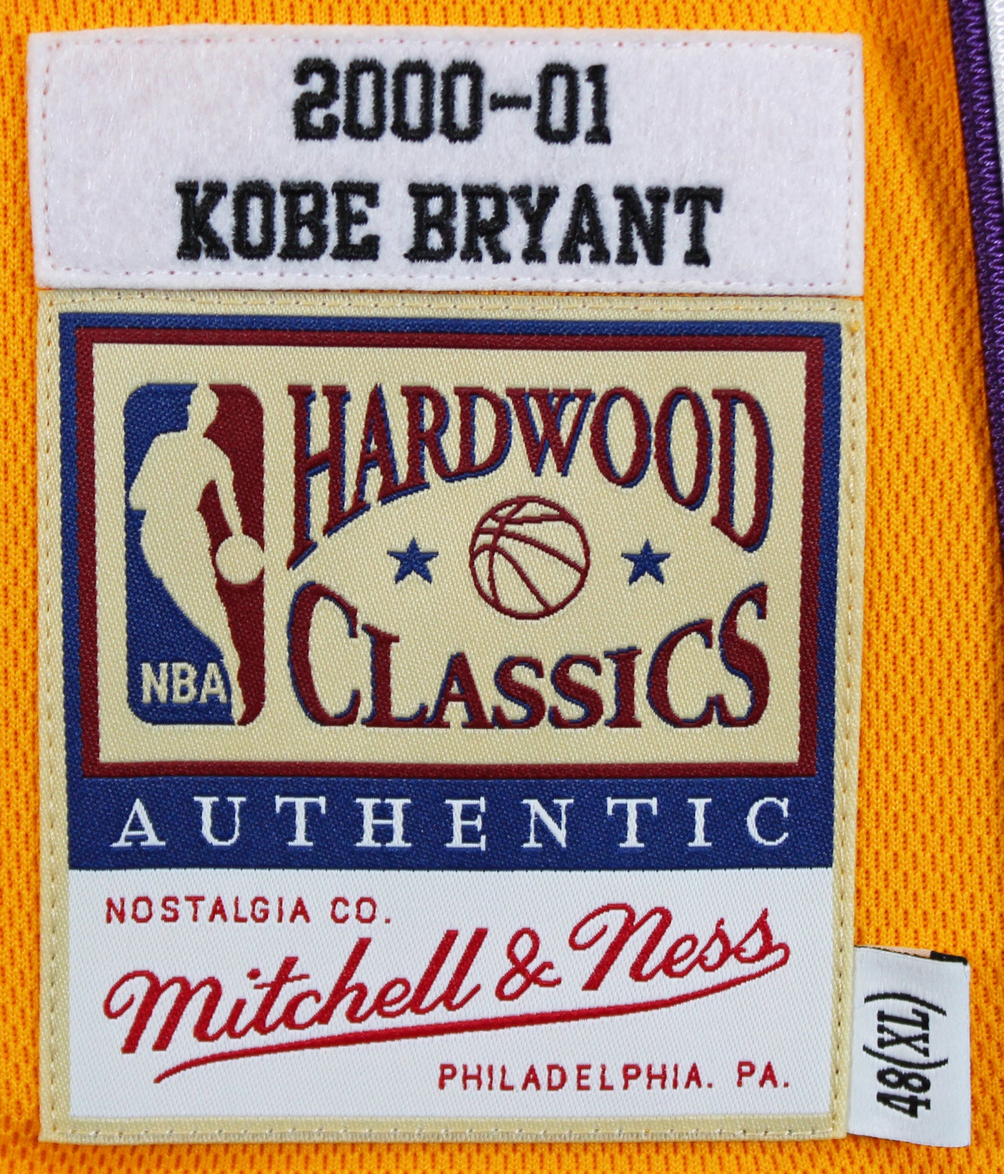 Lakers Kobe Bryant Signed Yellow M&N 2000-01 HWC Authentic Jersey PSA #B11730