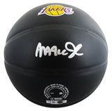 Lakers Magic Johnson Authentic Signed Black Wilson Logo Basketball BAS Witnessed