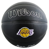 Lakers Magic Johnson Authentic Signed Black Wilson Logo Basketball BAS Witnessed