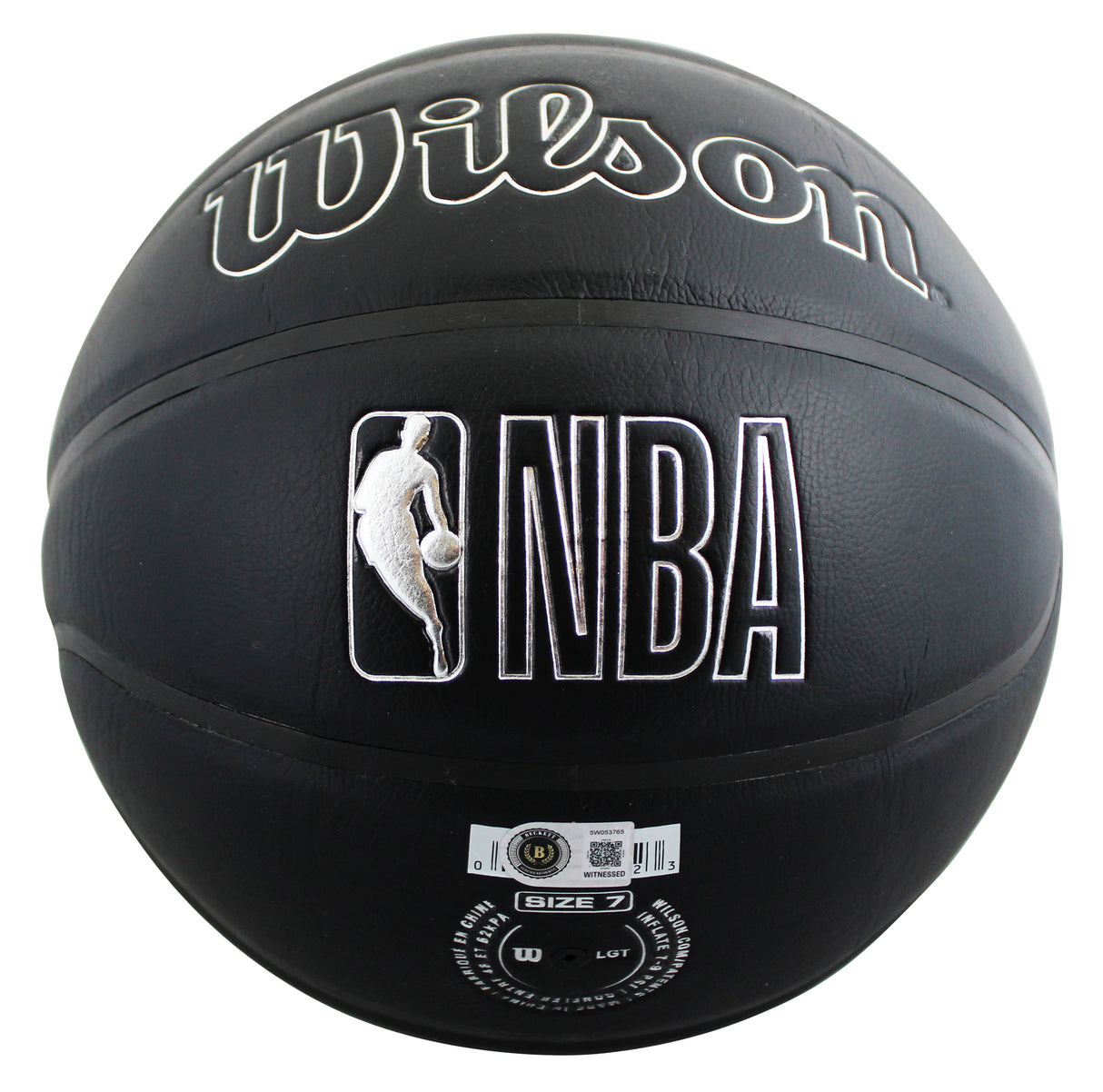 Lakers Magic Johnson Signed Black Wilson Logo Basketball W/ Case BAS Witnessed