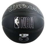 Lakers Magic Johnson Signed Black Wilson Logo Basketball W/ Case BAS Witnessed