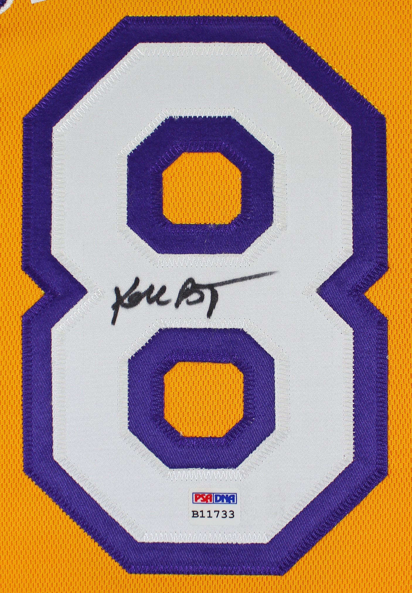 Lakers Kobe Bryant Signed Yellow M&N 2000-01 HWC Authentic Jersey PSA #B11733