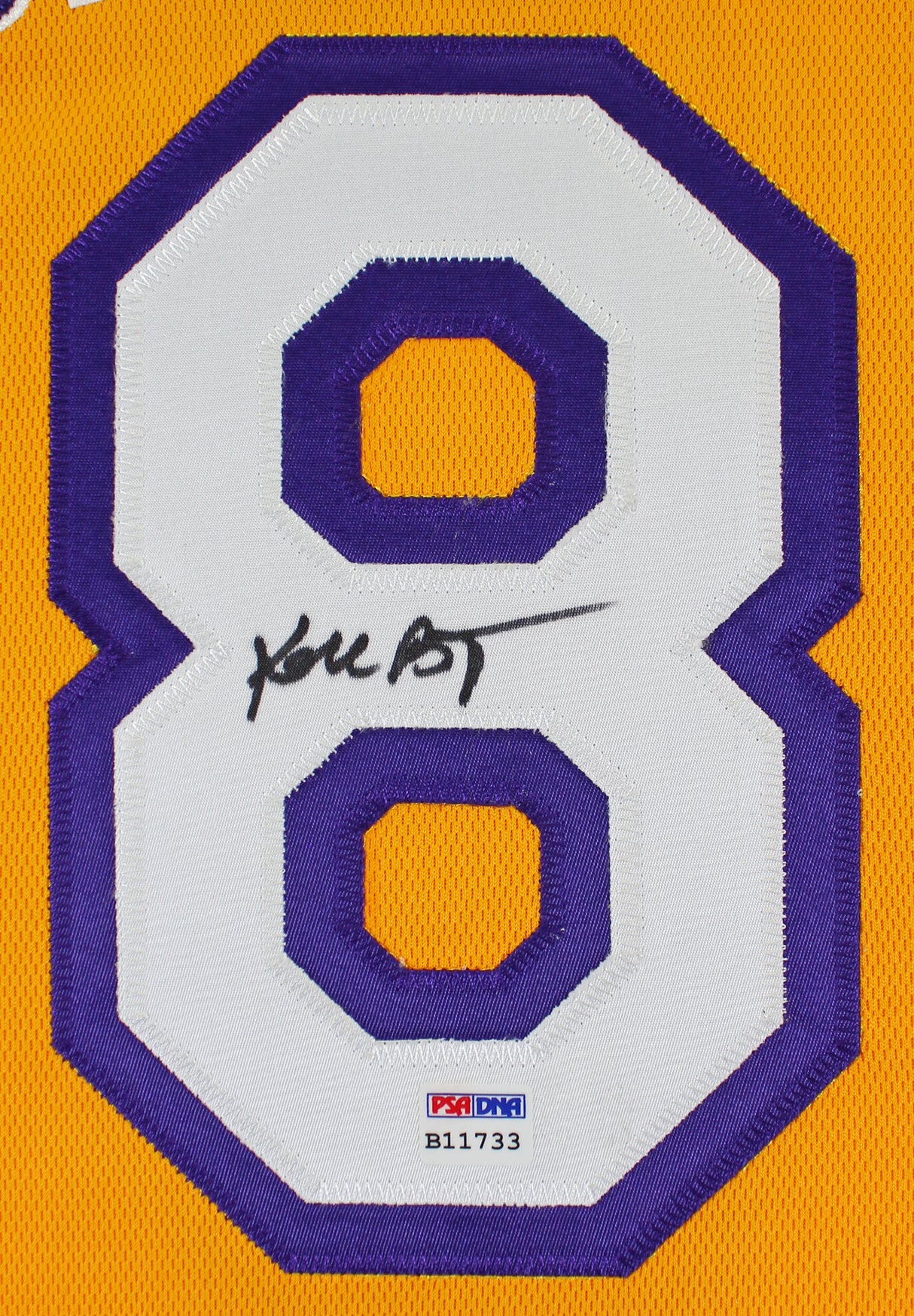 Lakers Kobe Bryant Signed Yellow M&N 2000-01 HWC Authentic Jersey PSA #B11733