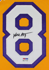 Lakers Kobe Bryant Signed Yellow M&N 2000-01 HWC Authentic Jersey PSA #B11733