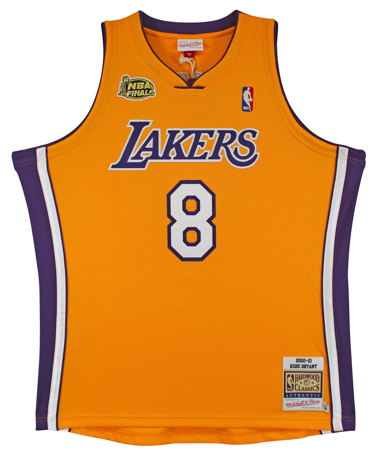 Lakers Kobe Bryant Signed Yellow M&N 2000-01 HWC Authentic Jersey PSA #B11733