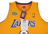 Lakers Kobe Bryant Signed Yellow M&N 2000-01 HWC Authentic Jersey PSA #B11733