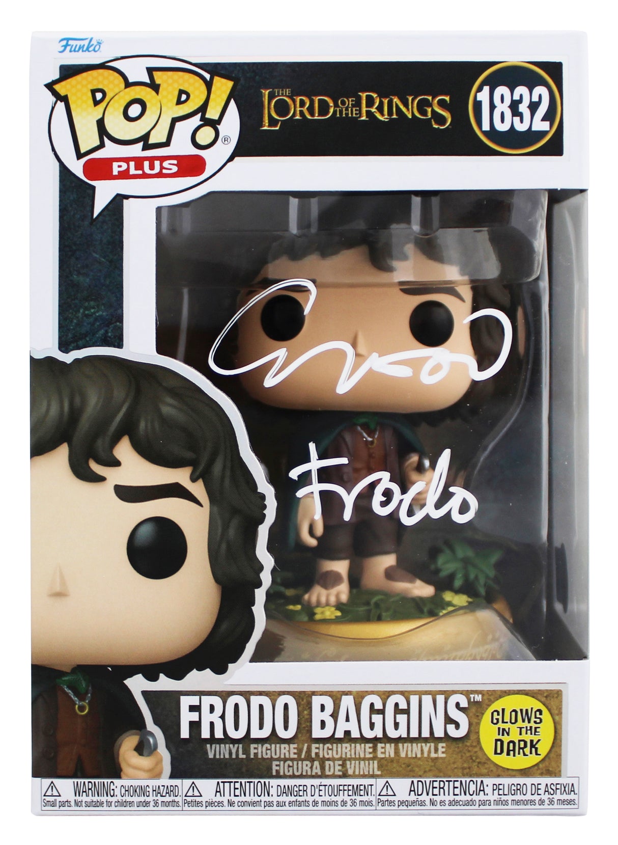 Elijah Wood LOTR "Frodo" Signed #1832 Funko Pop Figure w/ White Sig BAS
