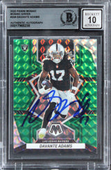 Raiders Davante Adams Signed 2022 Panini MG #208 Card Auto Grade 10! BAS Slabbed
