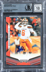 Browns Baker Mayfield Signed 2019 Playoff #36 Card Auto Graded 10! BAS Slabbed