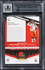Browns Baker Mayfield Signed 2019 Playoff #36 Card Auto Graded 10! BAS Slabbed