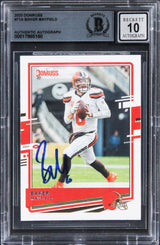 Browns Baker Mayfield Signed 2020 Donruss #71A Card Auto Graded 10! BAS Slabbed