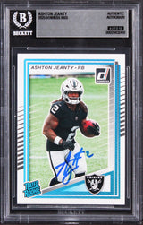 Raiders Ashton Jeanty Signed 2025 Donruss #305 Rookie Card Auto 10! BAS Slabbed