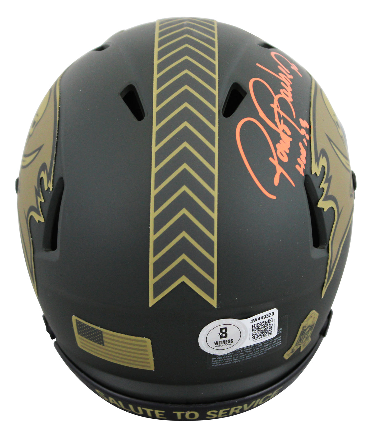 Bucs Ronde Barber "HOF 23" Signed STS IV Speed Mini Helmet W/ Case BAS Witness
