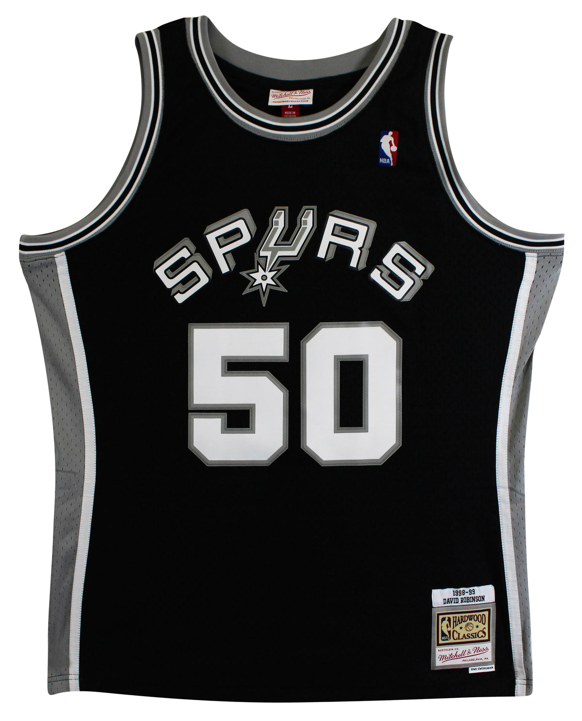 Spurs David Robinson Signed Black 1998-99 M&N Swingman HWC Jersey Fanatics