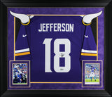 Vikings Justin Jefferson Signed Purple Nike Limited Framed Jersey BAS Witnessed