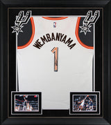 Spurs Victor Wembanyama Signed White Nike City Edition Framed Jersey Fanatics