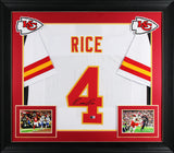 Rashee Rice Authentic Signed White Pro Style Framed Jersey Autographed BAS