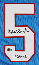 Robert Brazile "HOF 2018" Signed Light Blue Pro Style Jersey BAS Witnessed