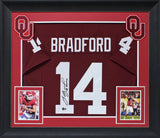 Oklahoma Sam Bradford "2008 Heisman" Signed Maroon Pro Style Framed Jersey BAS W