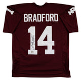 Oklahoma Sam Bradford "2008 Heisman" Signed Maroon Pro Style Jersey BAS Witness