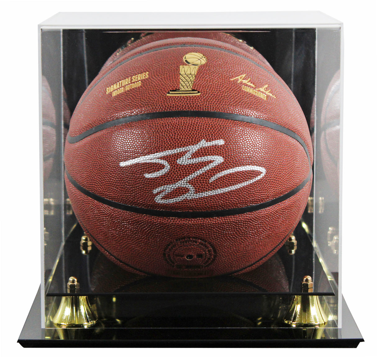 Lakers Shaquille O'Neal Signed Wilson Trophy Series Basketball W/ Case BAS Wit