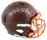 Browns Nick Chubb Signed Flash Full Size Speed Rep Helmet W/ Case BAS Witnessed